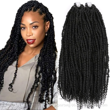 Wholesale Pre-twisted Passion Twist Crochet Hair Extensions Curly Passion Braiding Hair Solid And Ombre Color Synthetic Fiber